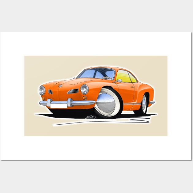 Karmann Ghia Orange Wall Art by y30man5